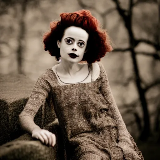 Image similar to dslr photo portrait still of young elsa lanchester, 8 5 mm, f 1. 8, by reiko muraksmi,