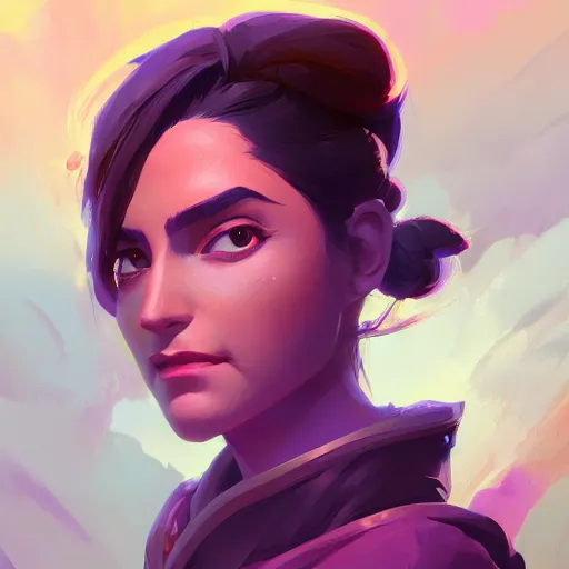 Image similar to profile portrait, maya ali mage, gloomhaven, dynamic lighting, gaudy colors, octane render aesthetic, matte painting concept art, official fanart behance hd artstation by jesper ejsing, by rhads and makoto shinkai and lois van baarle and ilya kuvshinov and rossdraws