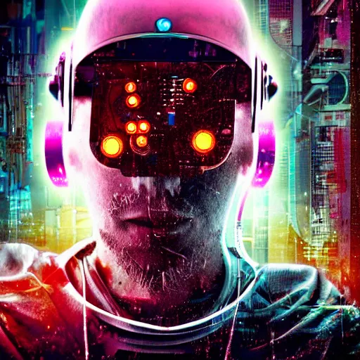 Image similar to Beautiful Photo of Arduino Uno in the robot's head. Cyberpunk. splatterpunk. 4K