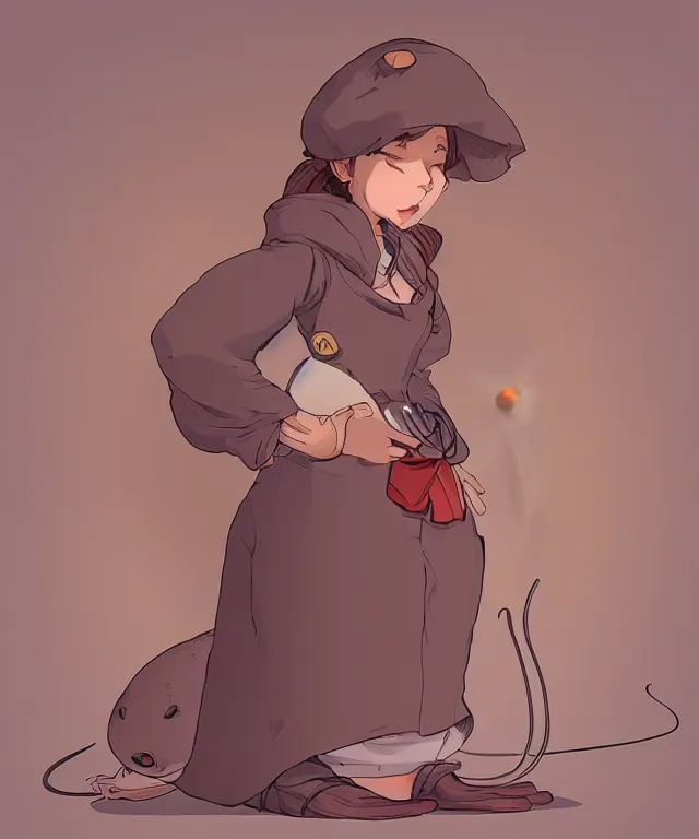 Image similar to the selfless female anthropomorphic mouse midwife. her wardrobe is complicated in the style of jean giraud in the style of slice of life anime trending on artstation deviantart pinterest photorealistic hd 8 k highlights and shadow detailed high resolution