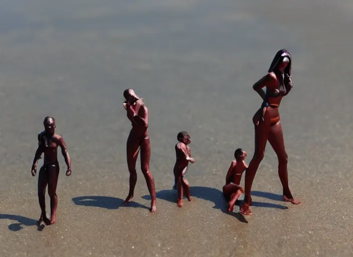 Prompt: Image on the store website, eBay, Full body, 80mm resin figure of People in the beach