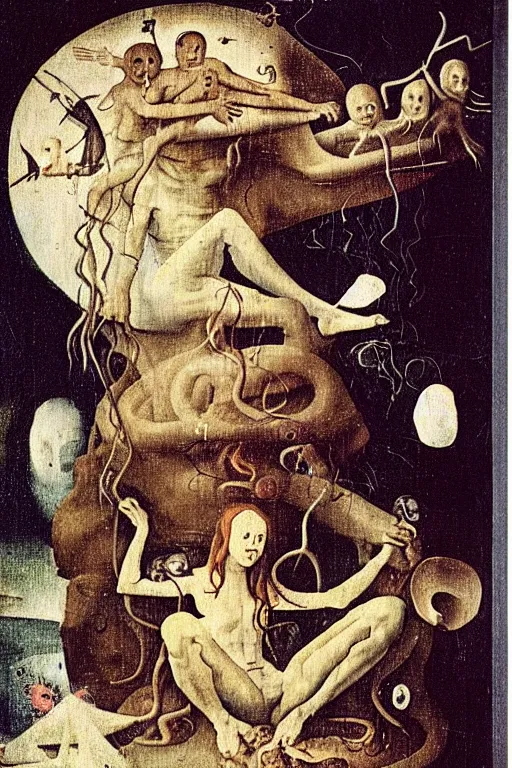 Prompt: An instax film still of Medusa by Hieronymus Bosch, by Salvador Dali