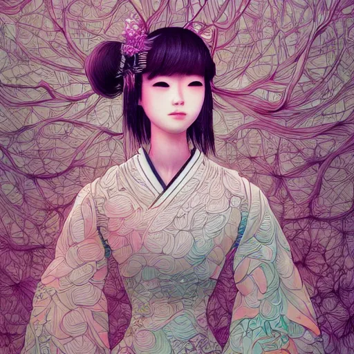 Prompt: the portrait of an incredibly cute and elegant japanese woman partially made of onions of all colors, an ultrafine detailed illustration by james jean, final fantasy, intricate linework, bright colors, behance contest winner, vanitas, angular, altermodern, unreal engine 5 highly rendered, global illumination, radiant light, detailed and intricate environment