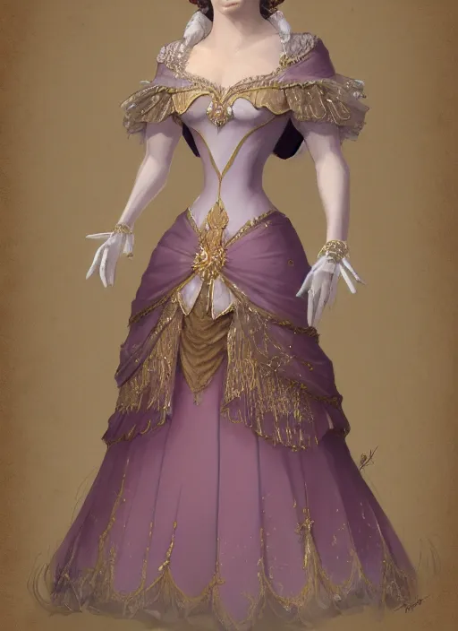 Image similar to detailed full body concept art of a princess in fine clothing, ultra detailed, painterly, micro detail