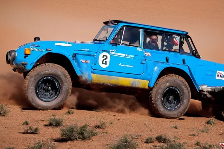 Image similar to 1 9 7 4 alpine a 1 1 0 fj 4 0, dakar rally footage, speed, bladerunner