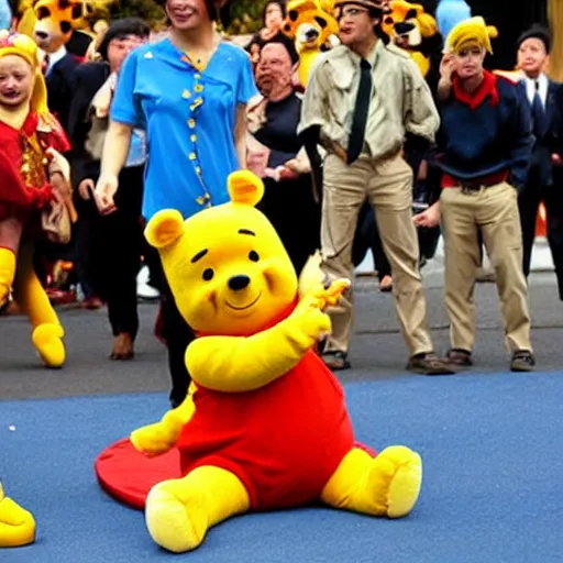 Image similar to xi jingping dressed as winnie the pooh