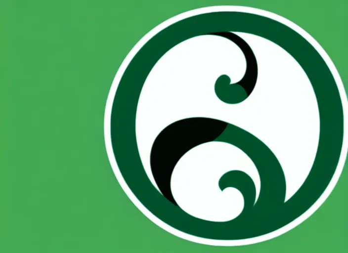 Image similar to A yin-yang logo in green and blue