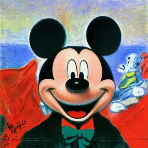 Image similar to mickey mouse profile picture by claude monet