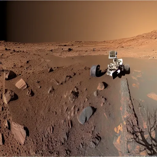 Image similar to extremely detailed photo of carl sagan riding mars rover, detailed face