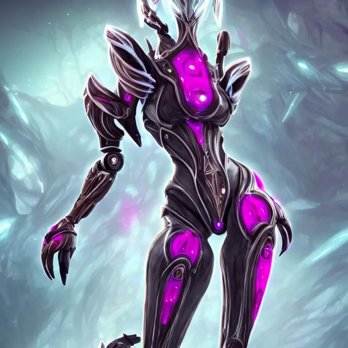 Image similar to highly detailed exquisite fanart, of a stunning beautiful female warframe, but as an anthropomorphic robot dragon, standing elegantly, shining reflective off-white plated armor, bright Fuchsia skin, sharp claws, full body shot, epic cinematic shot, realistic, professional digital art, high end digital art, DeviantArt, artstation, Furaffinity, 8k HD render, epic lighting, depth of field