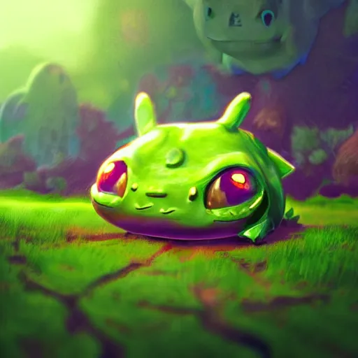 Image similar to Photorealistic bulbasaur tripping on acid. Hyperdetailed photorealism, 108 megapixels, amazing depth, glowing rich colors, powerful imagery, psychedelic Overtones, 3D finalrender, 3d shading, cinematic lighting, artstation concept art