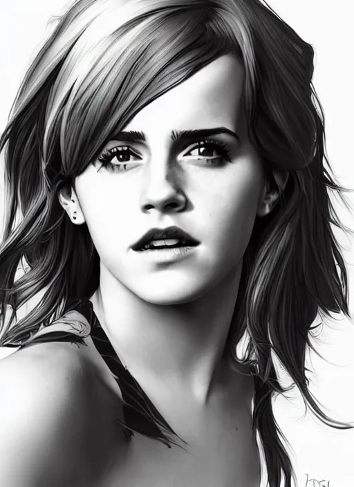 Image similar to An edgy illustration of Emma Watson licking the side of Jessica alba's face in the style of Artgerm, deviantart, artstation. digitial art