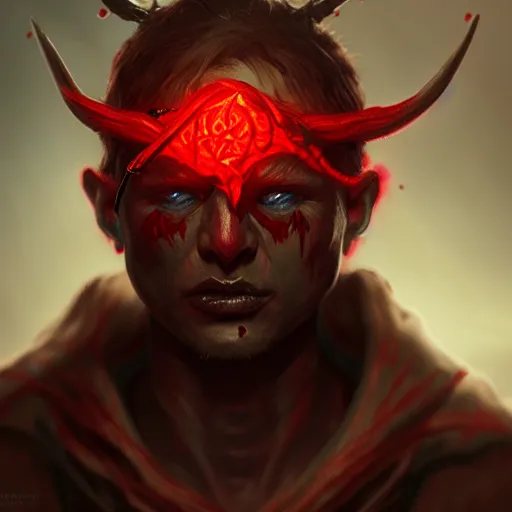 Image similar to Kitava insatiable hunger, path of exile, demon, blindfold, artstation, concept art, digital painting, highly detailed, portrait