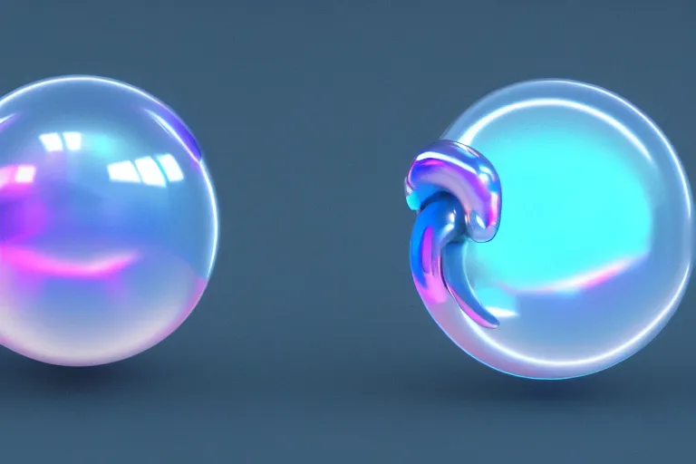 Image similar to iridescent periwinkle bubble logo octane render, by wlop, artgerm, trending on artstation