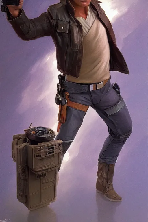 Image similar to han solo, action figurine toy, vaporwave, highly detailed, digital painting, artstation, concept art, smooth, sharp focus, illustration, art by artgerm and greg rutkowski and alphonse mucha