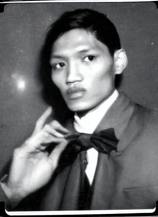 Image similar to Jose Rizal voguing, 90s polaroid