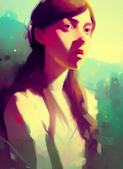 Image similar to portrait of a pretty young lady, by ismail inceoglu