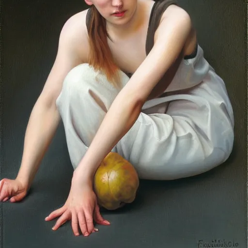 Prompt: photo of young woman by francine van hove