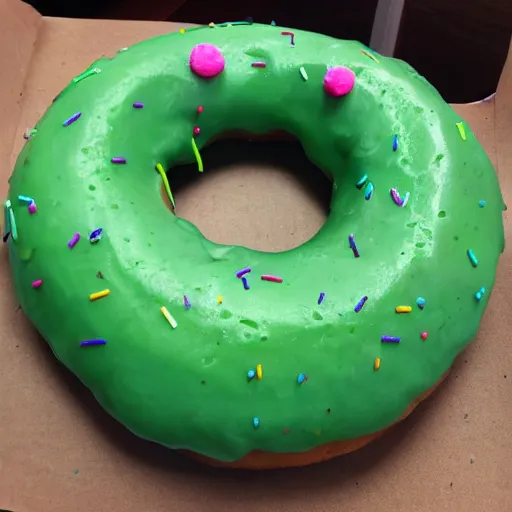 Image similar to donut made out of toxic waste