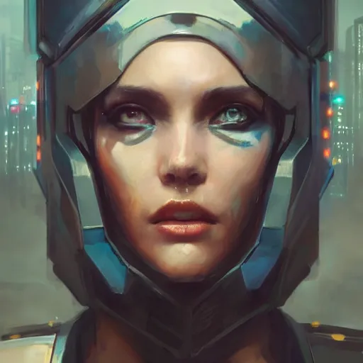 Image similar to a beautiful portrait of a cyberpunk goddess by greg rutkowski and raymond swanland, trending on artstation, ultra realistic digital art