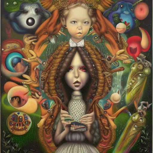 Image similar to Allegory of the multiverse, lowbrow painting by Mark Ryden