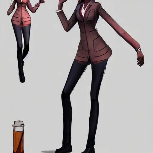 Prompt: female saul goodman with slender body type, concept art, trending in artstation, artstationHD, artstationHQ, highly detailed, 4k