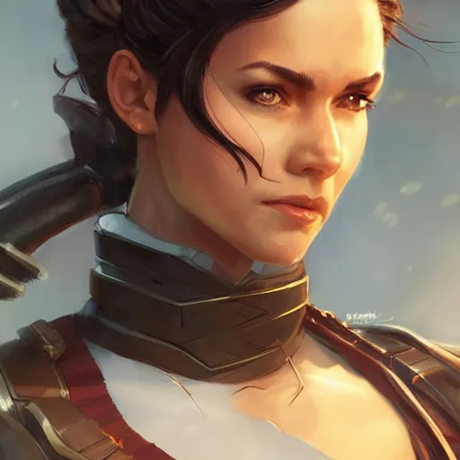 Image similar to middle aged female ranger, art by artgerm and greg rutkowski and magali villeneuve, d & d, fantasy, portrait, highly detailed, headshot, digital painting, trending on artstation, concept art, sharp focus, illustration