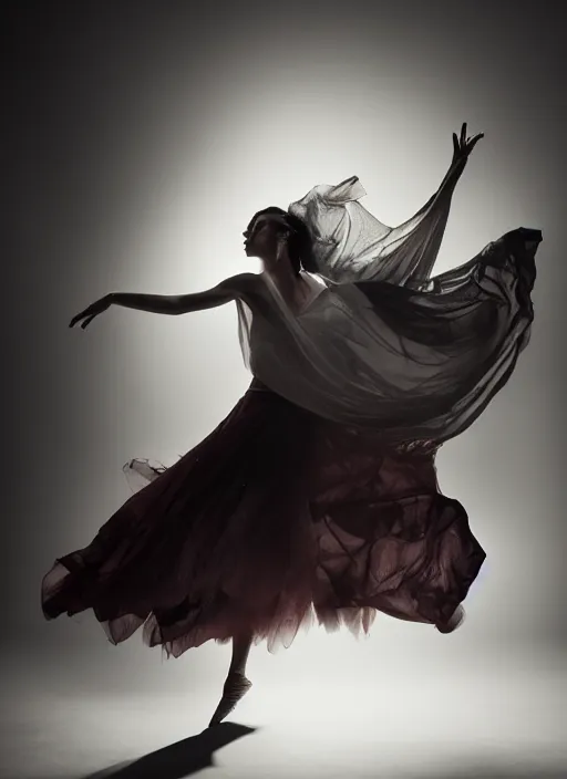 Image similar to a Photorealistic dramatic hyperrealistic render of a glamorous beautiful Female smoke dancer by Ken Brower and Deborah Ory of NYC Dance project,Lois Greenfield,Flowing cloth and smoke,Beautiful dynamic dramatic dark moody lighting,volumetric,shadows,cinematic atmosphere,Octane render,8K