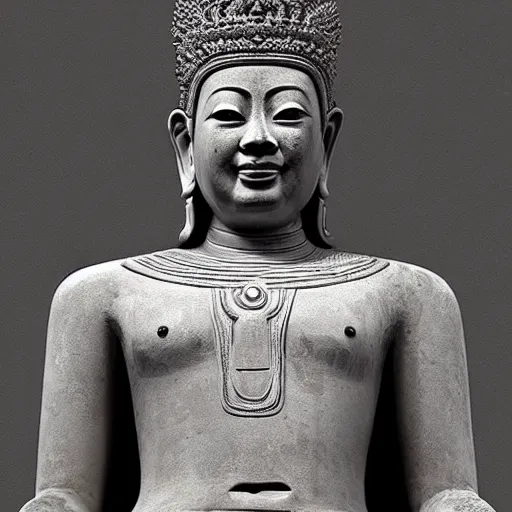 Image similar to sculpture of king ramkhamhaeng, king of sukothai, made by michelangelo, art station, concept art