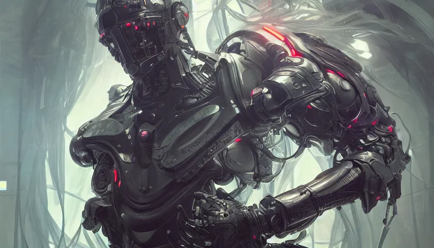 Prompt: contiousness, neon, alterd carbon, mech suit, fibonacci, sweat drops, insane, intricate, highly detailed, digital painting, artstation, concept art, smooth, sharp focus, illustration, Unreal Engine 5, 8K, art by artgerm and greg rutkowski and alphonse mucha