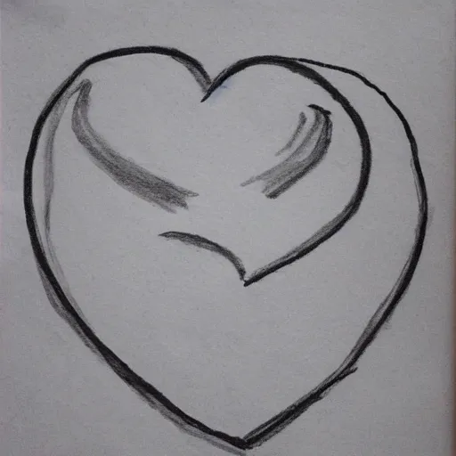 Image similar to child drawing of the interpretation of love, on crumpled paper, well lit