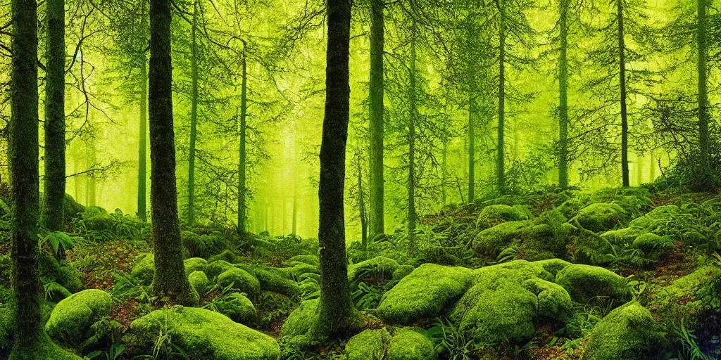 Prompt: shot lush european forest, bright details, vibrant foliage, contrasting, daylight, highly detailed, by dieter rams 1 9 9 0, national geographic magazine, reportage photo, natural colors