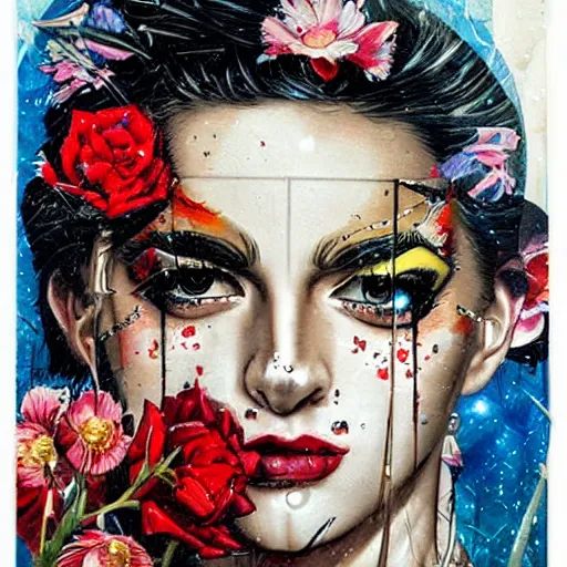 Prompt: a tarot card of romance by Sandra Chevrier