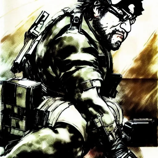 Image similar to danny devito from metal gear solid, by yoji shinkawa