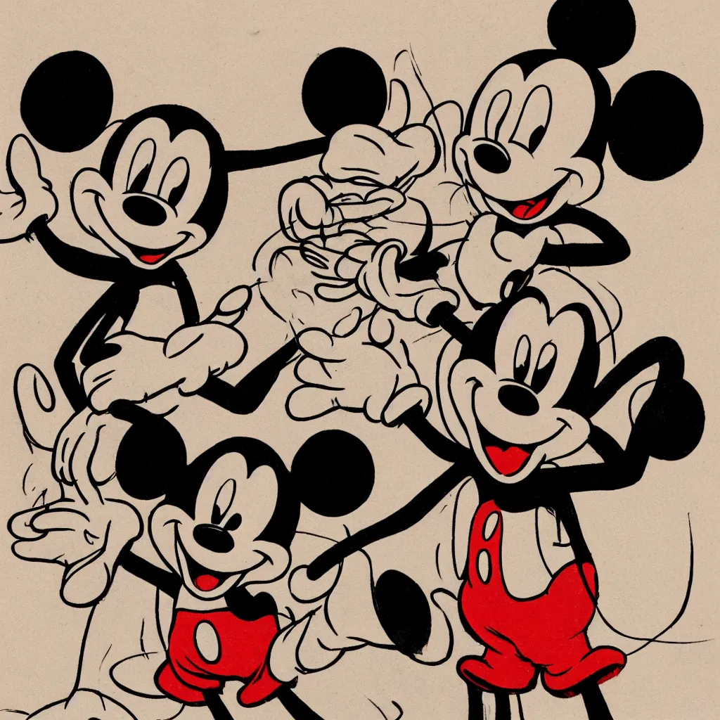 Image similar to an old demented mickey mouse discovering brownian motion