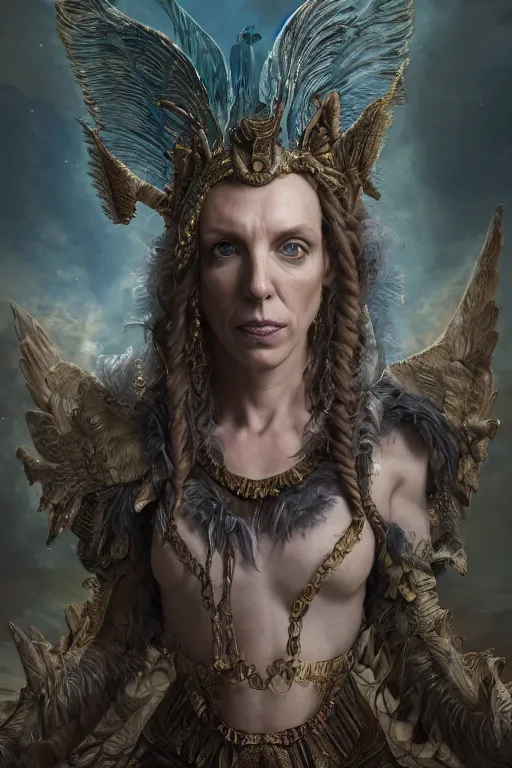 Prompt: A fantasy book style portrait painting of a hybrid, Toni Collette, Anya_Taylor-Joy, Cory Chase, as a Mystical Valkyrie, Anubis-Reptilian, Atlantean Warrior, François Boucher, Oil Painting, unreal 5, DAZ, hyperrealistic, octane render, Regal, Refined, Detailed Digital Art, RPG portrait, William-Adolphe Bouguereau, Michael Cheval, Walt Disney (1937), Steampunk, Volumetric Golden dappled dynamic lighting, Highly Detailed, Cinematic Lighting, Unreal Engine, 8k, HD