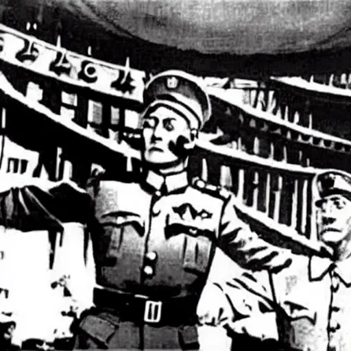 Prompt: youtube influencer prison guard saluting Stalin in style of American propaganda poster