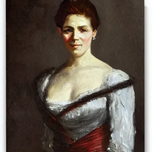 Prompt: a painting of a woman by daniel ludwig