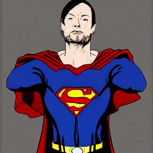 Prompt: Thom Yorke as superman.