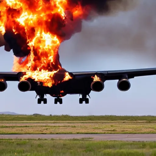 Prompt: b - 5 2 plane on fire