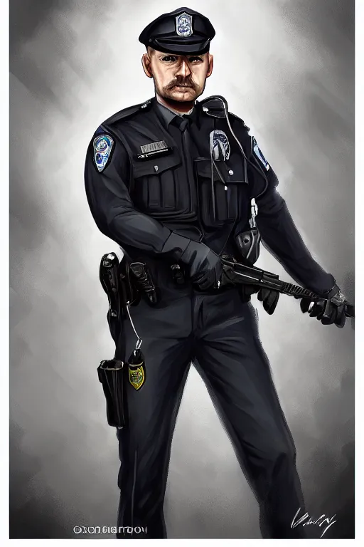 Image similar to police officer, greater manchester police, highly detailed, digital art, sharp focus, trending on art station