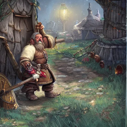 Image similar to Dwarf baron in a gypsy camp