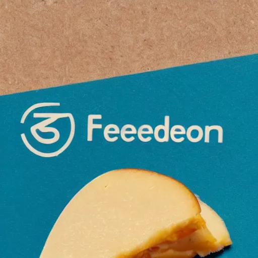 Prompt: freedom unlimited card with two cheese slices located to the left of it