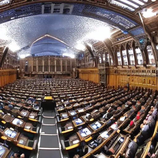 Prompt: uk parliament deep underwater, dredged seabed, shot on gopro9, moody lighting, 8k, very very very highly detailed, hyper realistic realistic