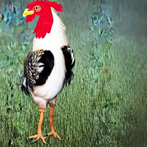 Prompt: an extremely long chicken photoshop