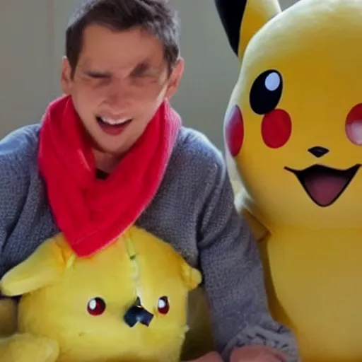 Image similar to pikachu sitting on your lap confesses his love to you