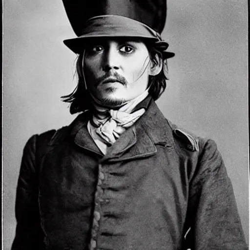 Prompt: johnny depp as a civil war soldier, photograph