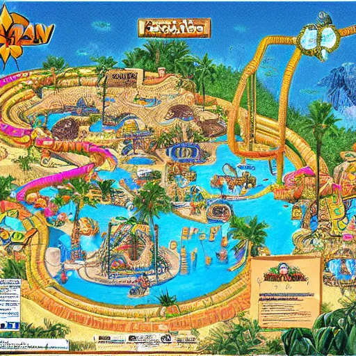 Image similar to ancient mayan waterpark map