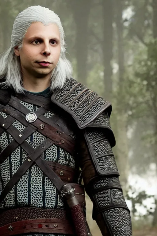 Prompt: Michael Cera as Geralt of rivia