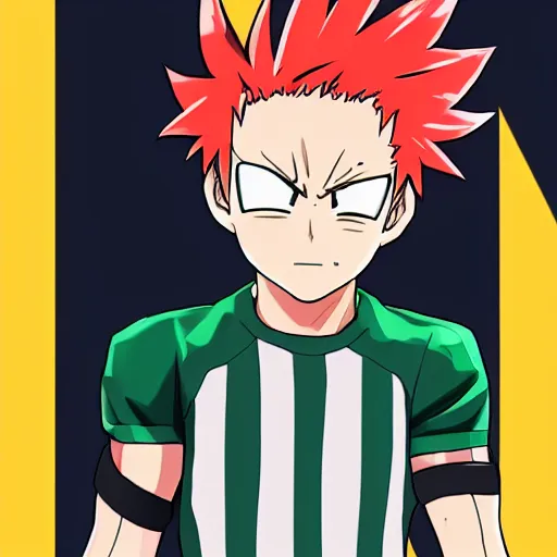 Prompt: high quality portrait flat matte painting of cute Bakugou Katsuki in the style of My Hero Academia , flat anime style, thick painting, medium close-up